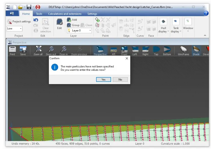 dimensions dialog